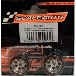 SCALEAUTO SC-2420P RUEDA ESPUMA 25.5x13mm LLANTA 21mm EJE 3mm ALIG. PROCOMP 3