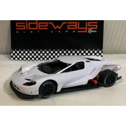 SLOT CAR RACER SIDEWAYS SWCAR02K FORD GT WHITE COMPLETE KIT