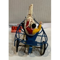 SLOT CAR CIRCUIT 24 TIERCE24 SULKY AMARILLO ROJO CABALLO BLANCO