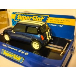 qq H 2805 SUPERSLOT MINI COOPER ROAD CAR BLUE - scalextric UK *