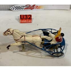 SLOT CAR CIRCUIT 24 TIERCE24 SULKY AMARILLO ROJO CABALLO BLANCO