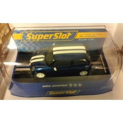 qq H 2805 SUPERSLOT MINI COOPER ROAD CAR BLUE - scalextric UK *