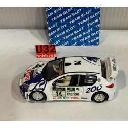 SLOT CAR TEAM SLOT 11001 PEUGEOT 206 WRC -14 TOUR DE CORSE 1999 F.DELECOUR
