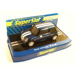 qq H 2805 SUPERSLOT MINI COOPER ROAD CAR BLUE - scalextric UK *