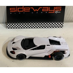 SLOT CAR RACER SIDEWAYS SWCAR02K FORD GT WHITE COMPLETE KIT