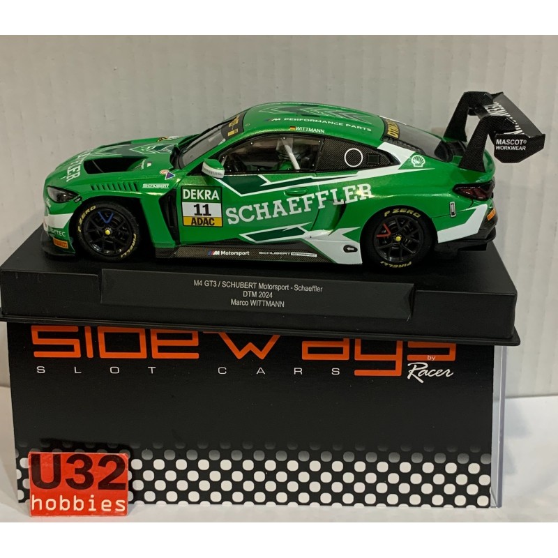 SLOT CAR RACER SIDEWAYS SWCAR09B BMW M4 GTE -11 DTM 2024 SCHAEFFLER M.WITTMANN
