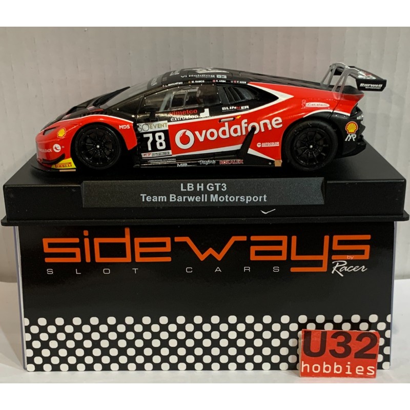 SLOT CAR RACER SIDEWAYS SWCAR01E LAMBORGHINI HURACAN GT3 -78 TEAM BARWELL