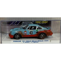 SLOT CAR FLY E2087AR PORSCHE 911 -43 RALLY MILLE MIGLIA 1979 GULF SCHIZZI BARRO