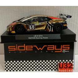 SLOT CAR RACER SIDEWAYS SWCAR01F LAMBORGHINI HURACAN GT3 -60 RATON RACING TEAM