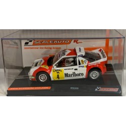 SLOT CAR SCALEAUTO SC-6301R FORD RS200 -4 CTO.ESPAÑA DE TIERRA 1989 J.PURAS