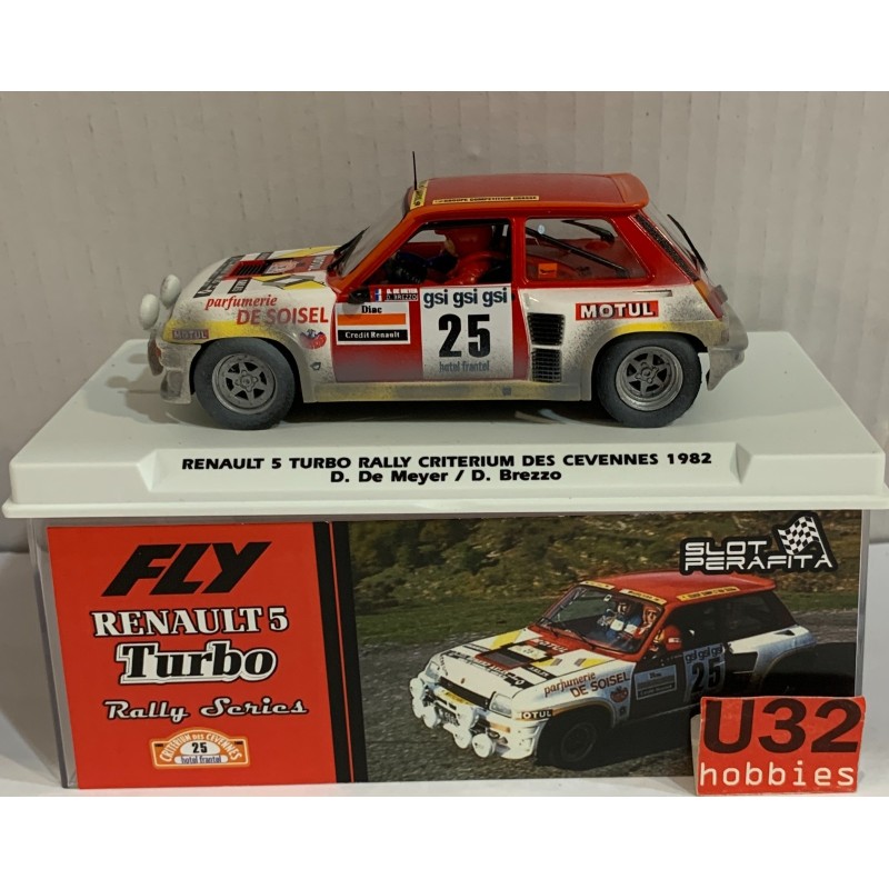 SLOT CAR FLY E2122AR RENAULT 5 TURBO -25 CRITERIUM DES CEVENNES '82 EFECTO BARRO