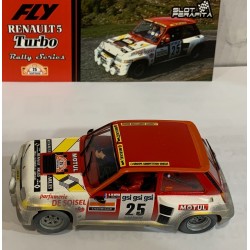 SLOT CAR FLY E2122AR RENAULT 5 TURBO -25 CRITERIUM DES CEVENNES '82 EFECTO BARRO
